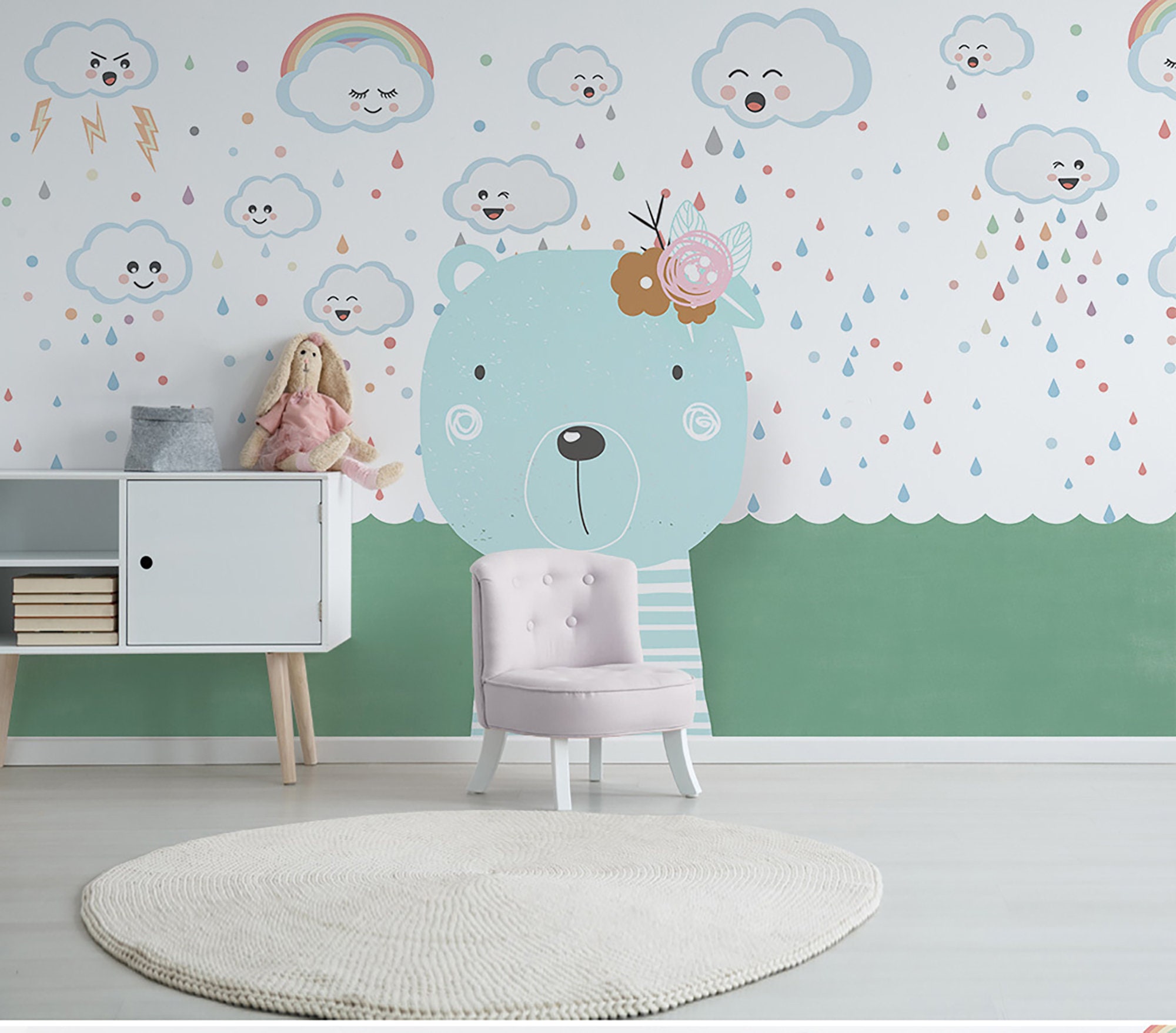 Child Room Wallpaper Nursery Wall Mural Baby Room Decoration Etsy