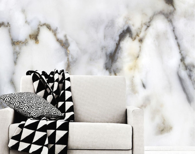 Marble Wallpaper Modern Beautiful Wall Mural for Living Room Bedroom Entryway or Cafe (MW6)