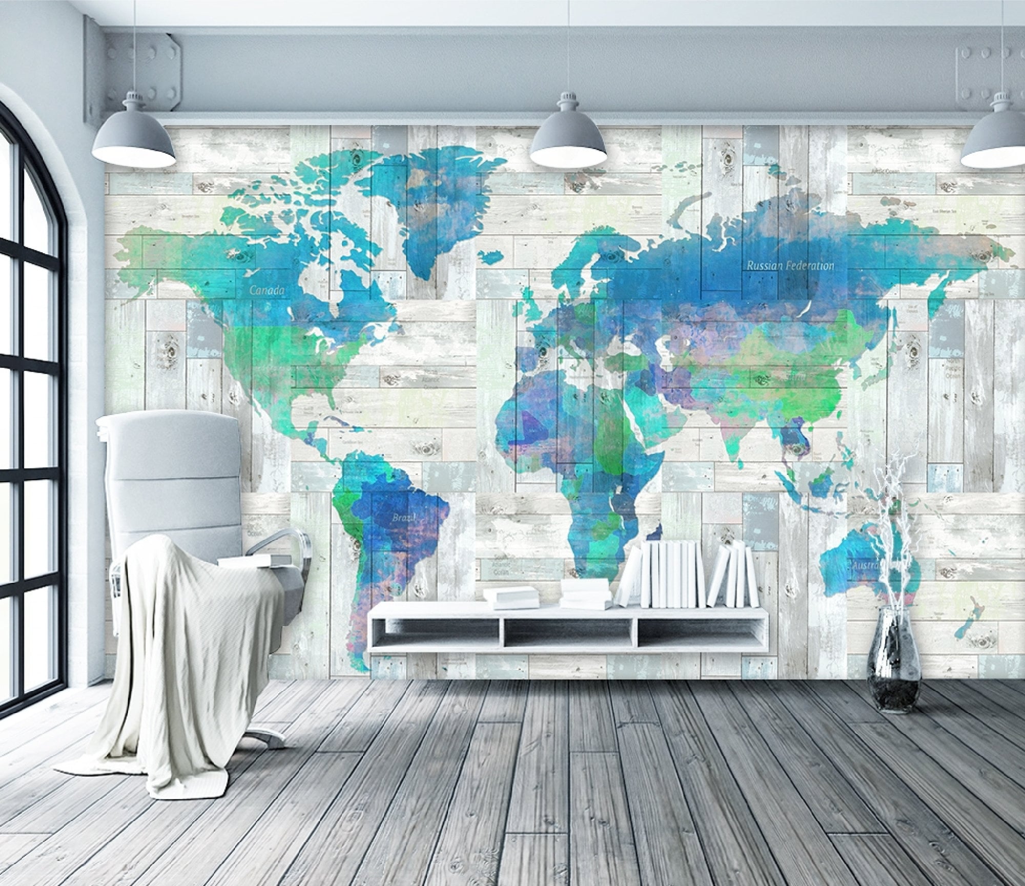 World Map Wall Mural Modern Home Decor for Living Room Bedroom - Etsy UK