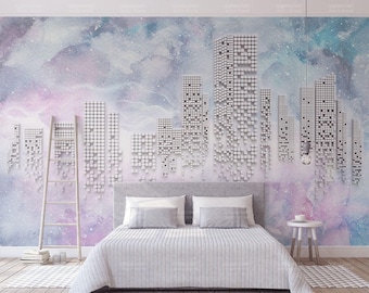 City Wallpaper Modern Wall Mural   for Livingroom, Cafe, Entryway and Bedroom  (CW10)