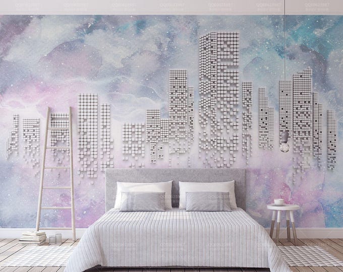 City Wallpaper Modern Wall Mural   for Livingroom, Cafe, Entryway and Bedroom  (CW10)