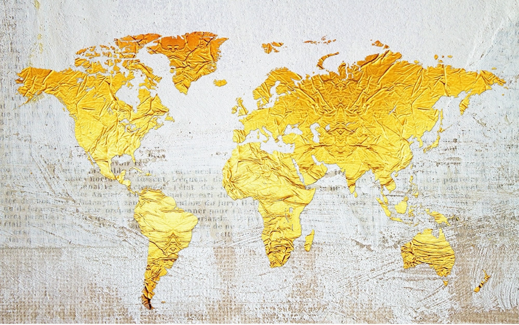 Gold World Map Wallpaper Modern Wall Mural Modern Home Decor For Living