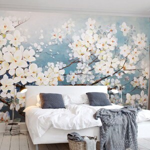 Sipring,Floral Wallpaper, Flowar Wall Mural, Removable Wallpaper, Fabric Textile, Modern Home Decoration (FL101)