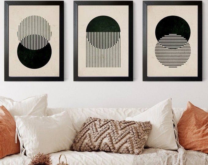 Black and White Wall Art Framed Wood Wall Decor, Art Deco Geometric Design Print on Wood, Elegant Wooden Home Interior Gift For Couples