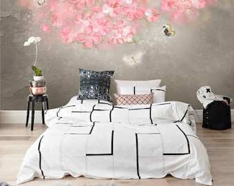 Floral Wallpaper Flowers  Wall Mural  Modern Wall Art Home Decor For Living Room Bedroom Entryway Cafe (FL26)