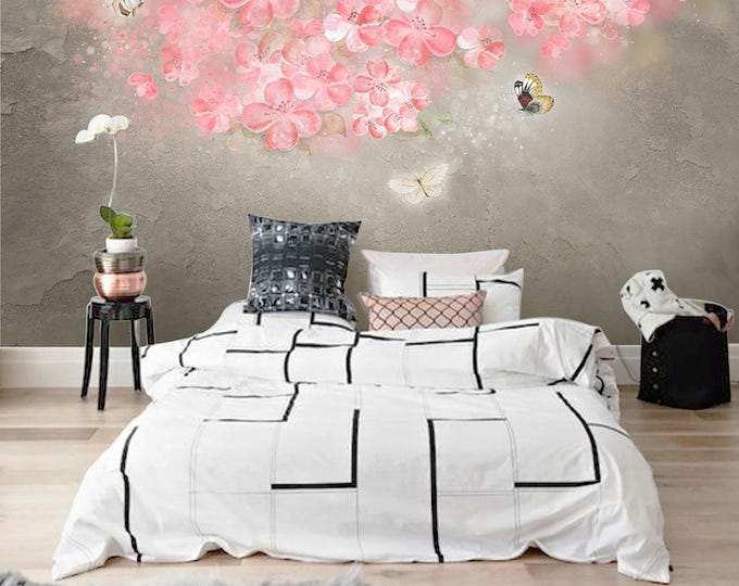 Floral Wallpaper Flowers  Wall Mural  Modern Wall Art Home Decor For Living Room Bedroom Entryway Cafe (FL26)