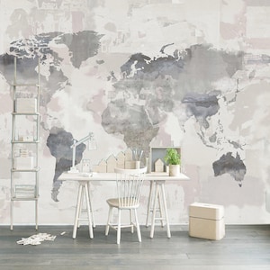 Wereldkaart Muurschildering Modern Home Decor Voor Woonkamer Slaapkamer Ingang Cafe (WM56)