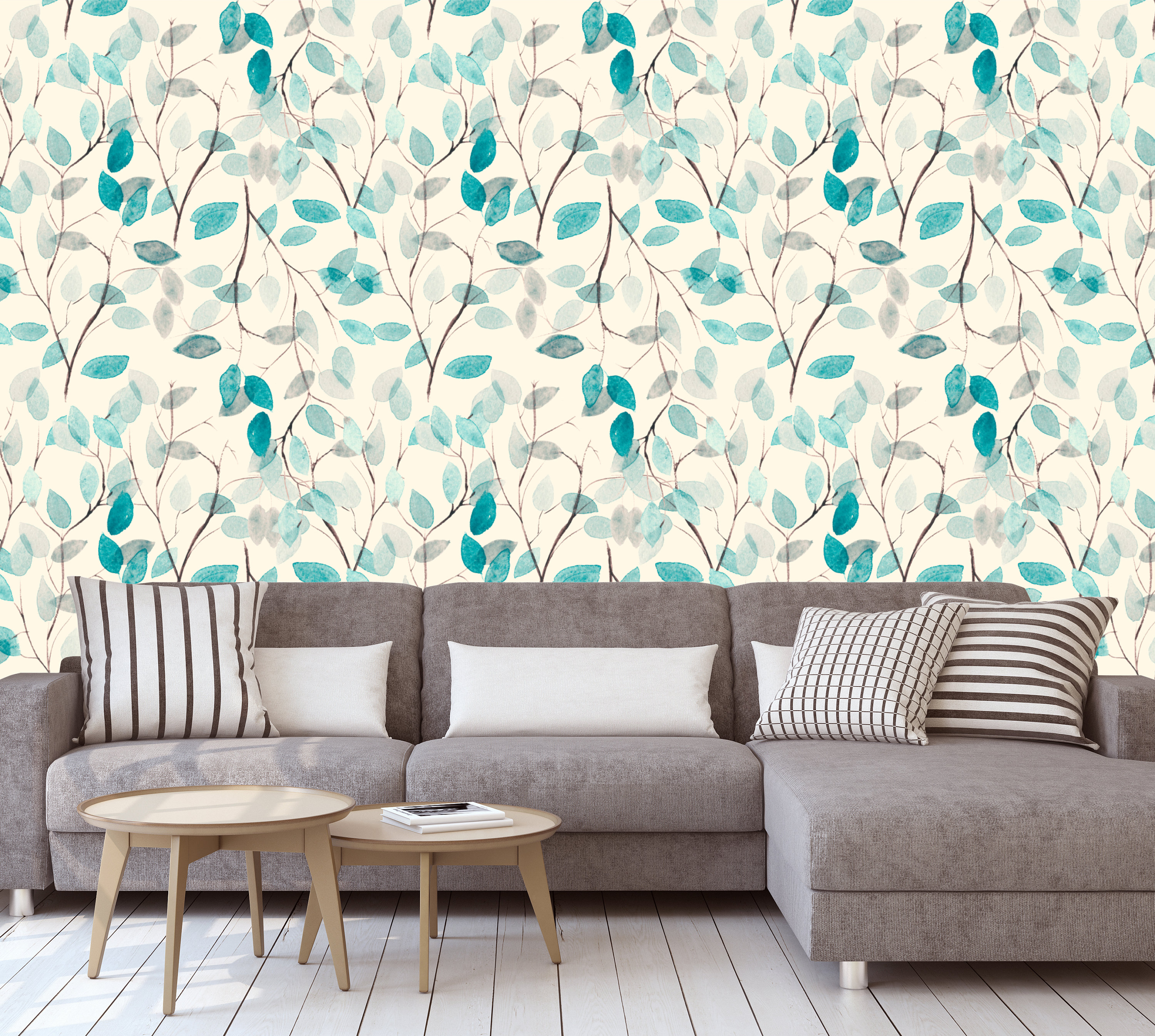 Flowers Wallpaper, Removable Wallpaper, Wall Mural, Fabric Textile
