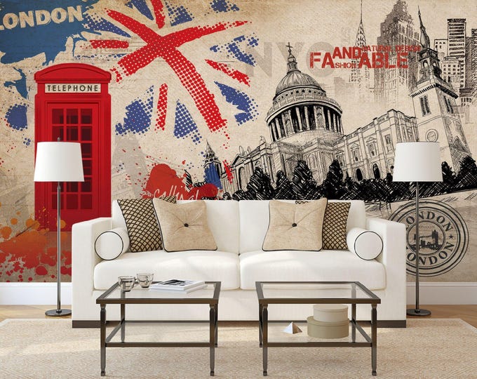 London City Wallpaper Modern Wall Mural   for Livingroom, Cafe, Entryway and Bedroom  (CW15)