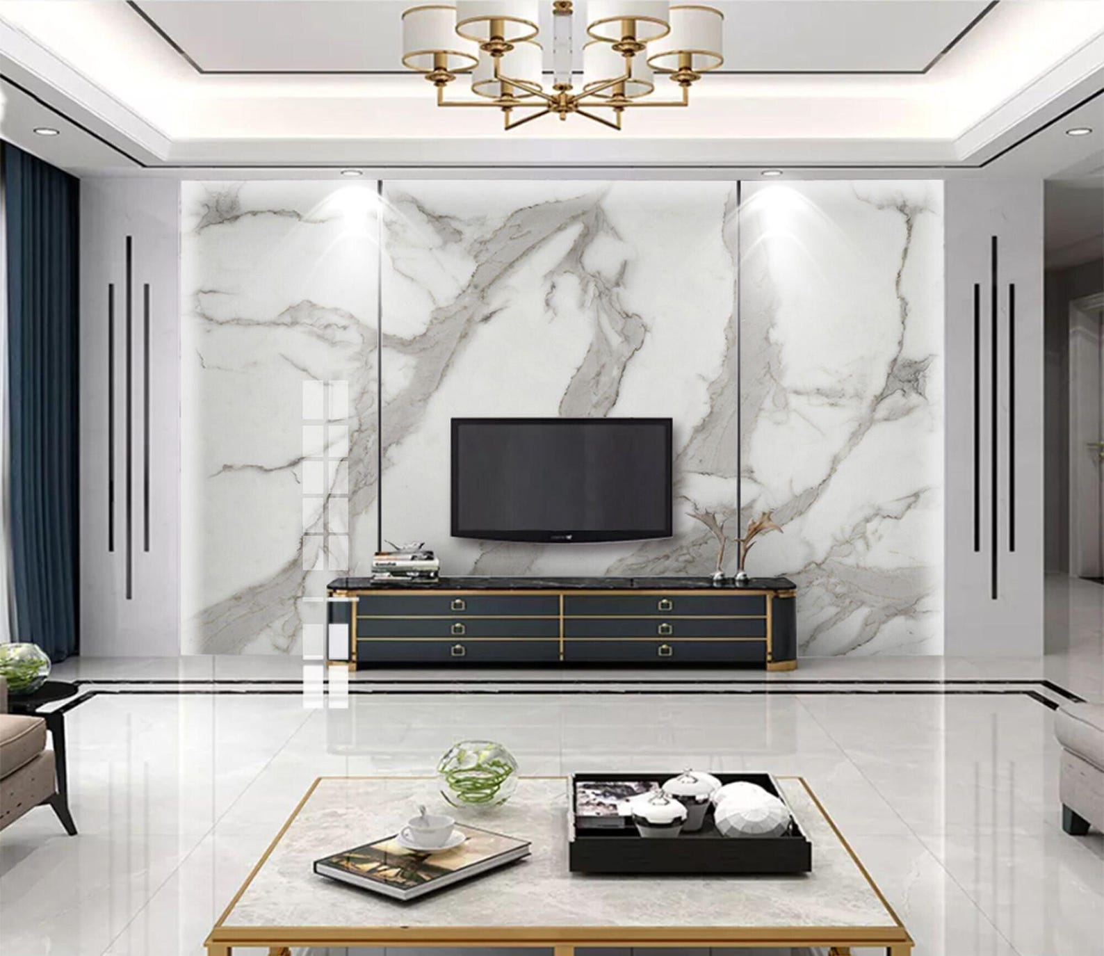 Marble Wallpaper Modern Beautiful Wall Mural for Living Room Bedroom ...