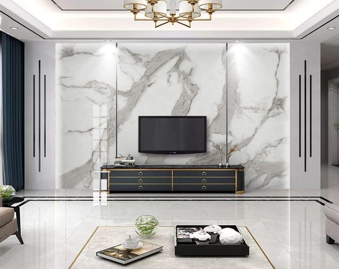 Marble Wallpaper Modern Beautiful Wall Mural for Living Room Bedroom Entryway or Cafe (MW9)