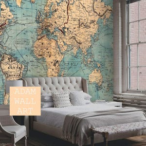 World Map Wallpaper Modern Wall Mural Home Decor for Living Room ...