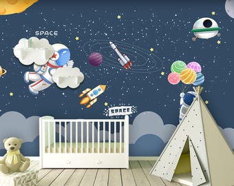 Nursery Wallpaper, Baby Room Wallpaper Mural, Kids Room Peel and Stick or Traditional Wallpaper, Child Room Removable Wallpaper