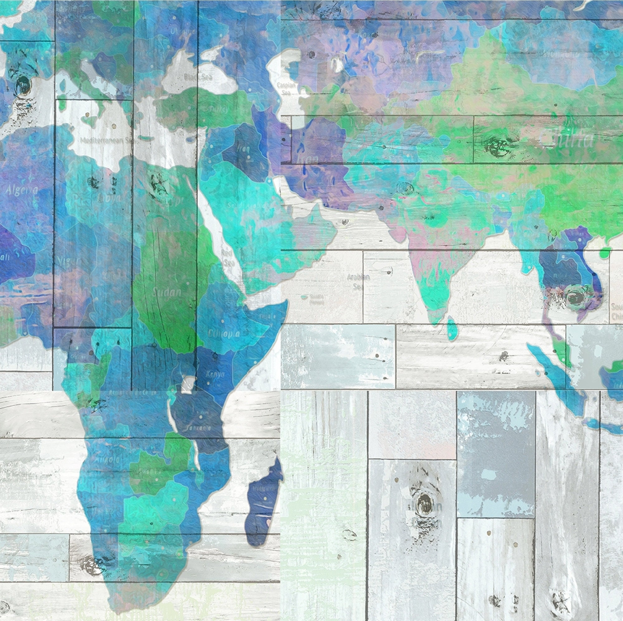 World Map Wall Mural Modern Home Decor For Living Room Bedroom Entryway