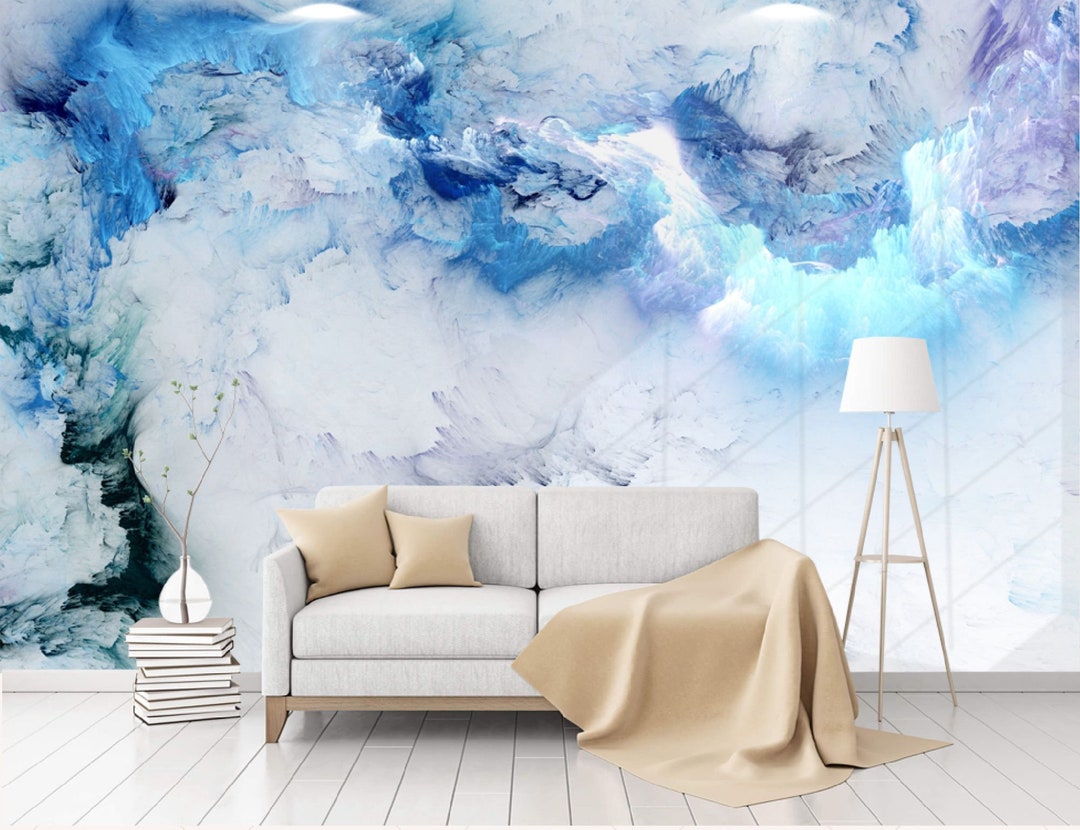 Cloud Abstract Wallpaper Wall Mural Fabric Textile Wallpaper Etsy