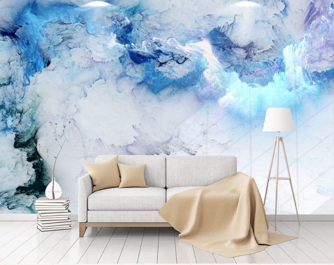Cloud Abstract Wallpaper,  Wall Mural Fabric Textile Wallpaper, High Quality, For Living Room, Bedroom, Cafe (AB2)