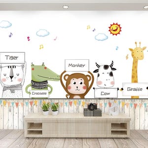Animals Child Room Wallpaper Large Kids Room and Nursery Wall Mural (CR87)