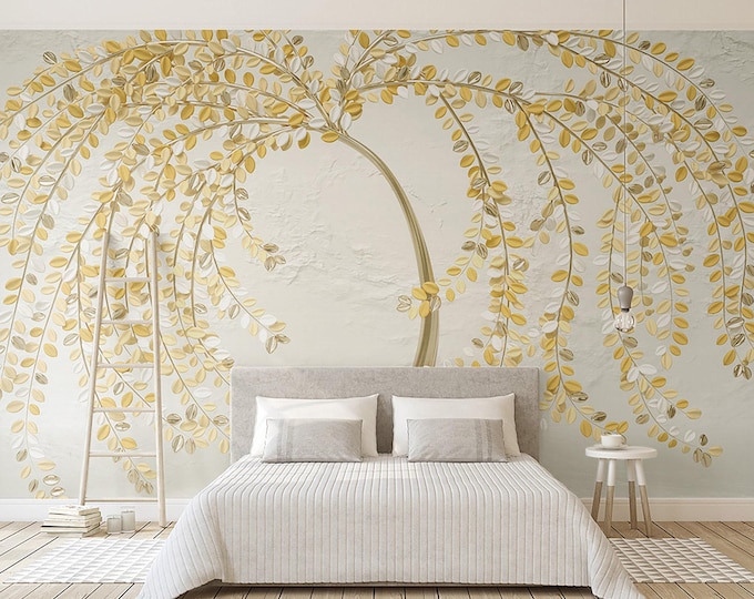Under the Tree Wallpaper Mural, Floral  Wall Mural  Modern Wall Art Home Decor For Living Room Bedroom Entryway Cafe (FL50)