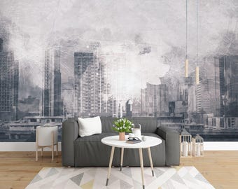 City Wallpaper Modern Wall Mural   for Livingroom, Cafe, Entryway and Bedroom  (CW25)