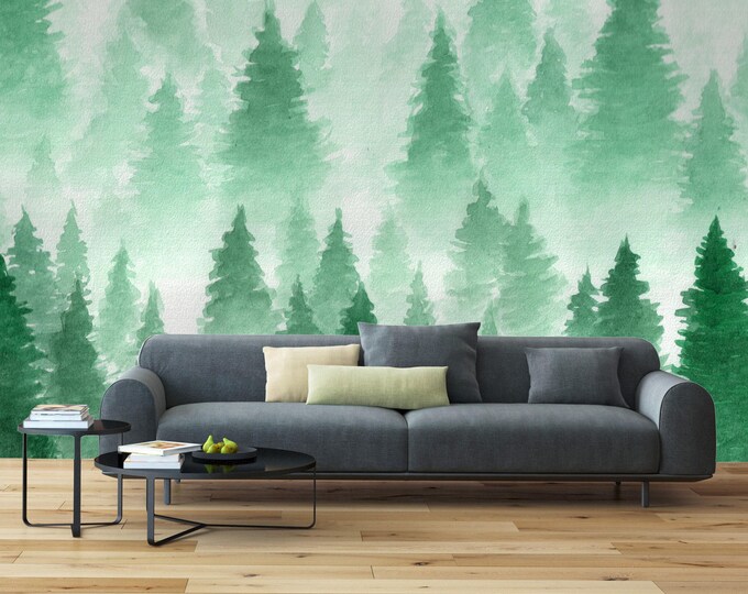 Jungle Wallpaper, Removable Wall Mural, Fabric Textile Wallpaper (FL22)
