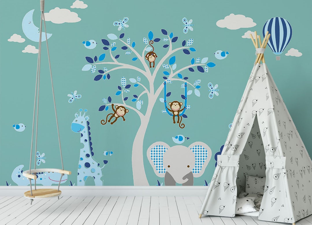 Baby Room Wallpaper Removable Wallpaper, Fabric Textile, Modern Home