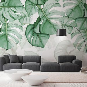 Leaf,Floral Wallpaper, Flowar Wall Mural, Removable Wallpaper, Fabric Textile, Modern Home Decoration (FL74)