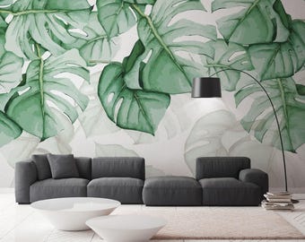 Leaf,Floral Wallpaper, Flowar Wall Mural, Removable Wallpaper, Fabric Textile, Modern Home Decoration (FL74)