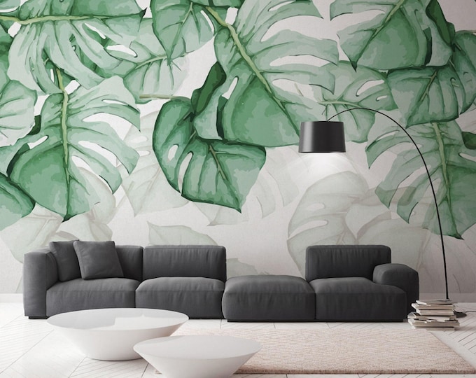 Leaf,Floral Wallpaper, Flowar Wall Mural, Removable Wallpaper, Fabric Textile, Modern Home Decoration (FL74)