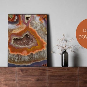 Geode Printable Wall Art, Instant Download, Geode Home Decor, Geode Art, Agate Wall Art, Geode Digital Download, Agate Decor