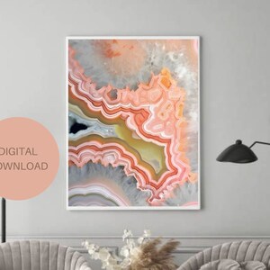 Agate Geode Printable Wall Art, Agate geode digital print, Geode Home Decor, Geode Art, Agate Wall Art, Mineral Art Download, Instant Art
