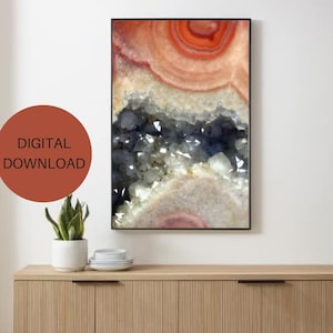 Geode Quartz Printable Wall Art, Geode Printable, Geode Home Decor, Geode Art, Agate Wall Art, Geode Digital Download, Mineral Art Download