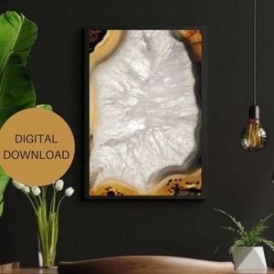 Geode Quartz Printable Wall Art, Instant Download, Geode Home Decor, Geode Art, Agate Wall Art, Geode Digital Download, Quartz Art Decor