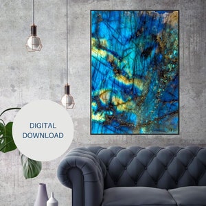 Labradorit Wandkunst, druckbare Labradorit, Naturstein Kunst, Labradorit Kunst, Labradorit Dekor, sofortiger digitaler Download