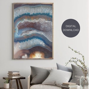 Geode Quartz Wall Art, Geode Art Print, Geode Art, Agate Wall Art, Geode Digital Download, Mineral Art Download, Agate Decor, Geode Decor
