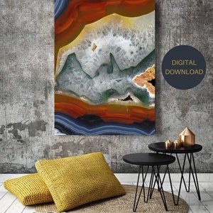 Geode Quartz Wall Art, Geode Printable Instant Download, Geode Art, Agate Wall Art, Geode Digital Download, Mineral Art Download