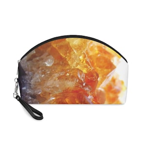 Citrine Makeup Bag, Travel Pouch, Cosmetics Bag, Accessory Pouch, Makeup Holder, Citrine Pouch,  Travel Makeup Bag, Pencil Bag