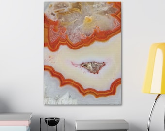 Orange Geode Gallery Wrapped Canvas Art