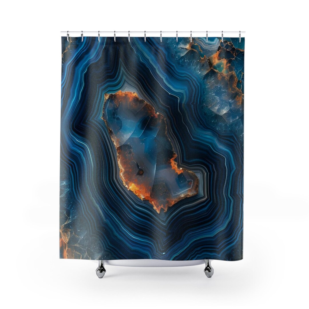 Blue Agate Geode Shower Curtain - Etsy
