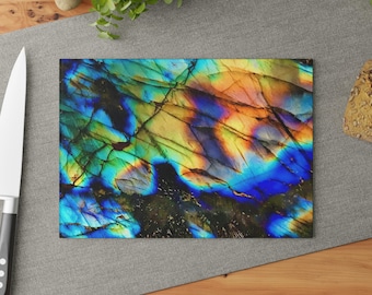 Labradorite Glass Cutting Board: Kitchen Decor