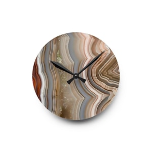 Brown Agate Geode Wall Clock