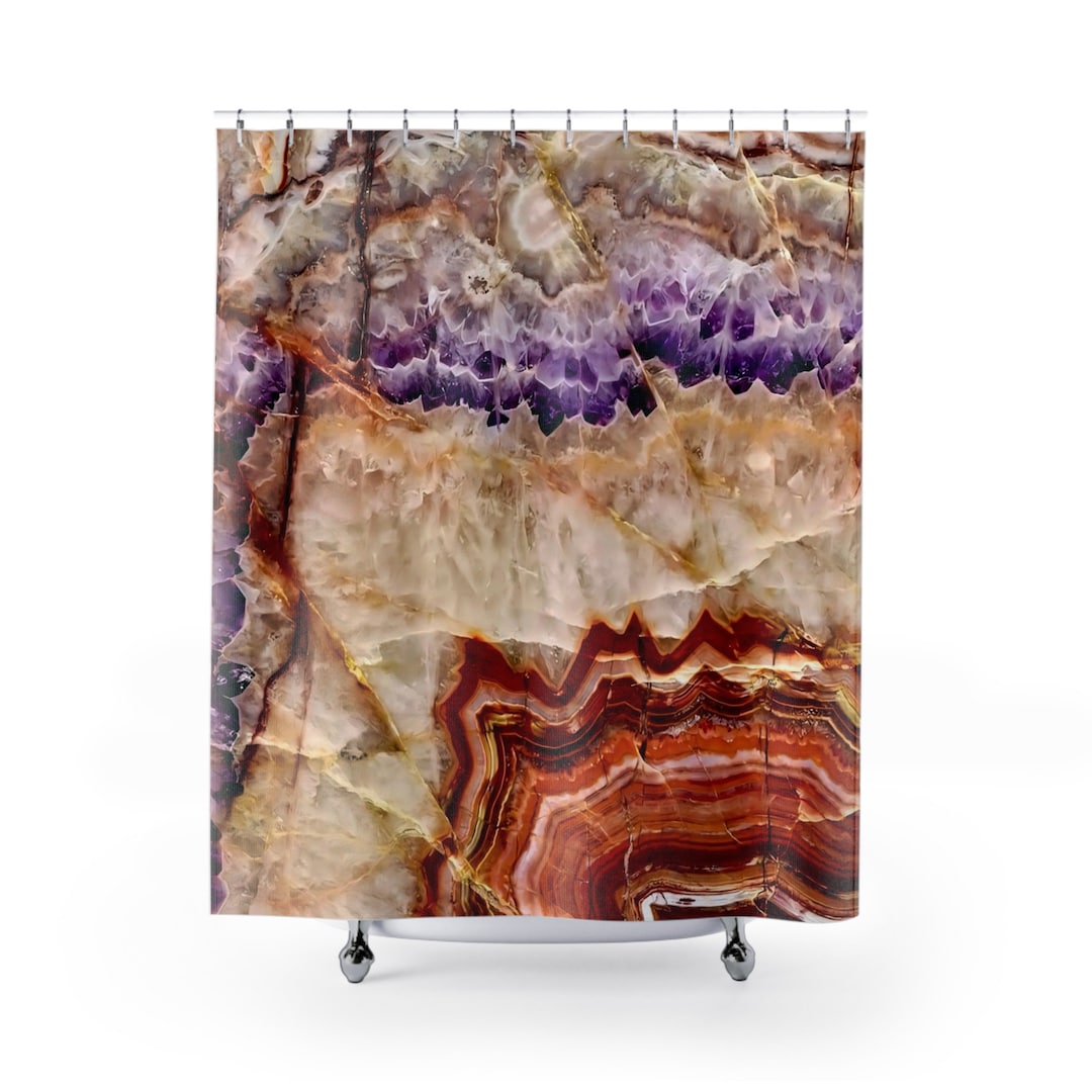 Amethyst Geode Shower Curtain: Boho Bathroom Decor - Etsy