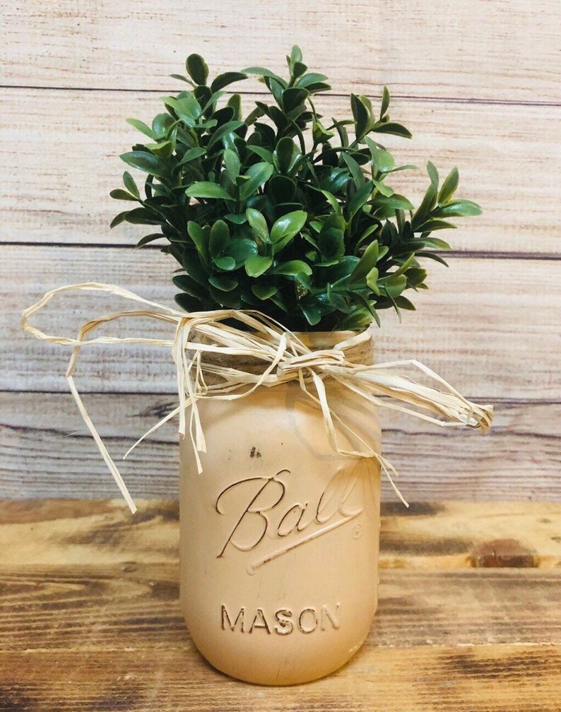 Mason Jar Greenery Indoor Plant Pot Farmhouse Decor Rustic Etsy