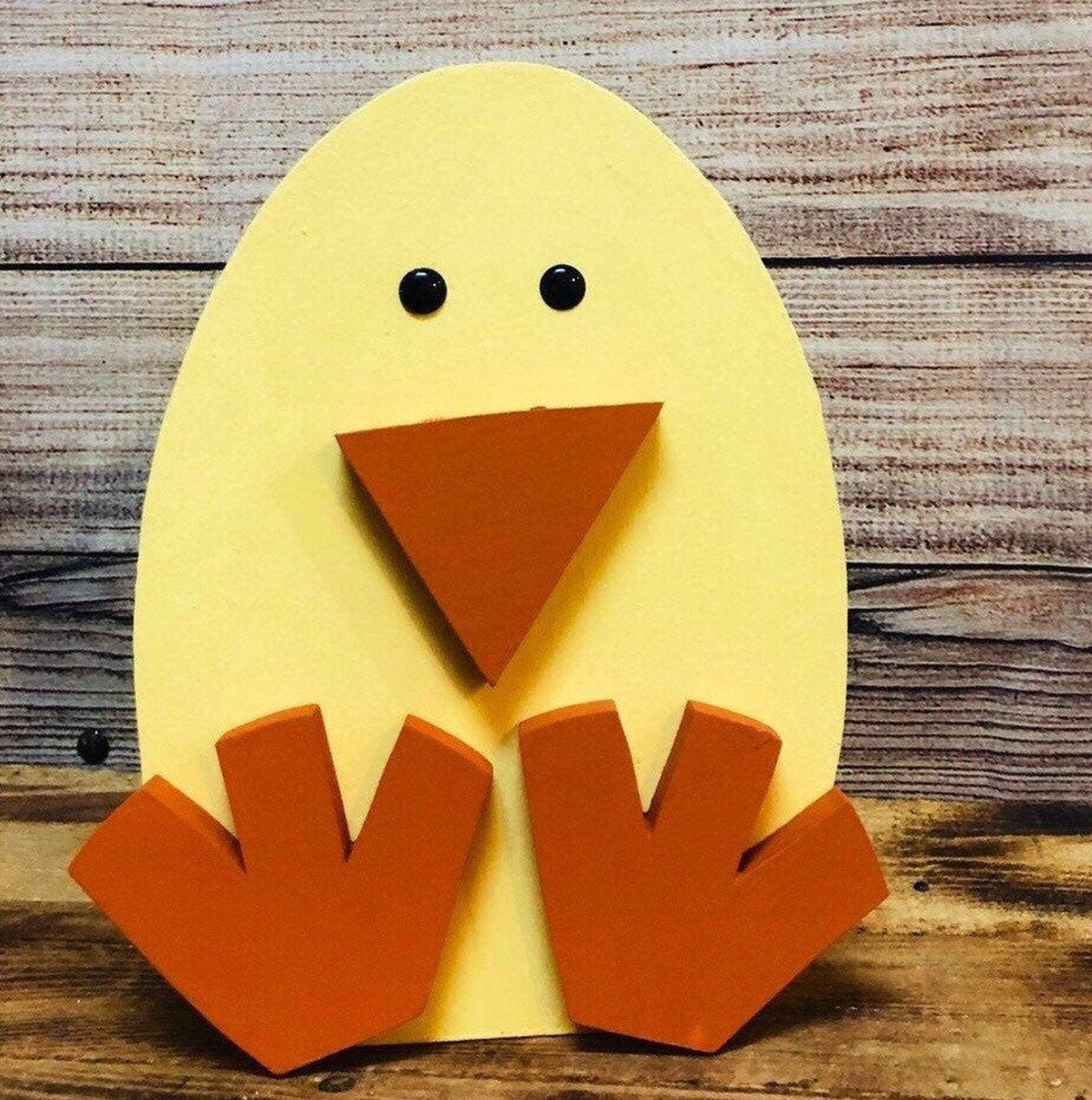 Easter Chick Easter Decor Wooden Easter Decor Cute Large Etsy