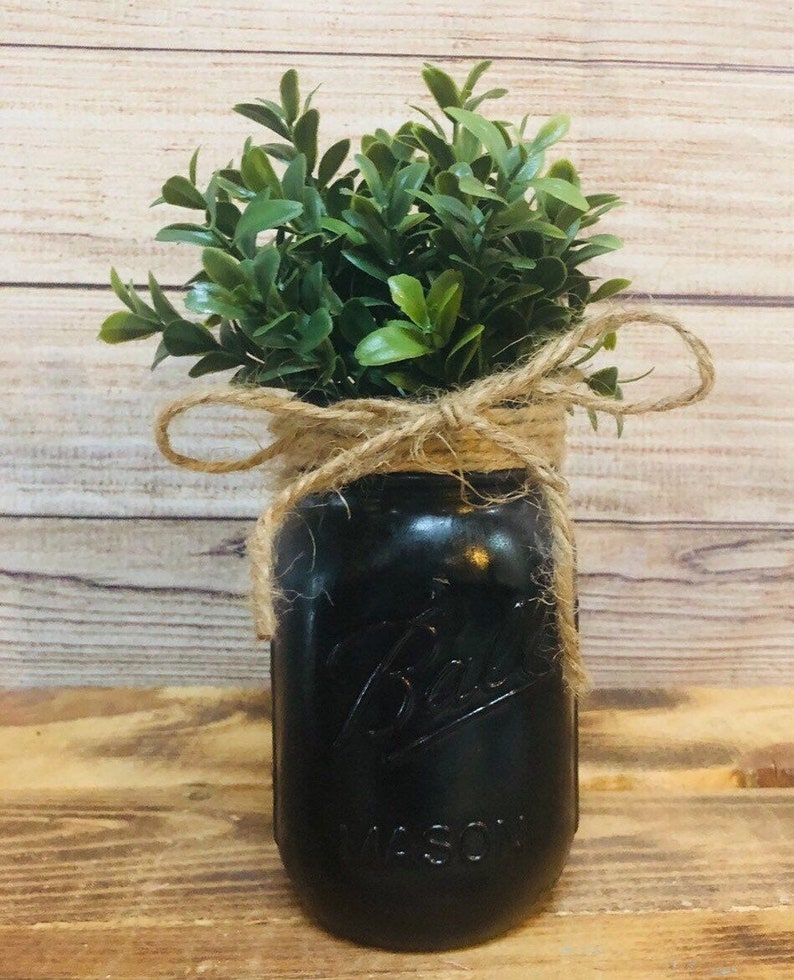Mason Jar Greenery Indoor Plant Pot Farmhouse Decor Rustic Etsy