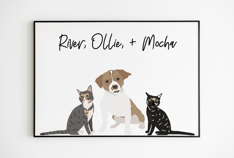 Portrait multiple pour animaux de compagnie en anglais Etsy