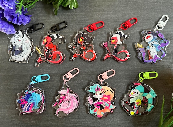 Porte-clés HELLUVA BOSS acrylique, charms