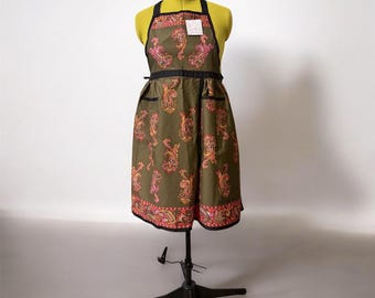 vintage Japan association apron Yves Saint Laurent JAA paisley print