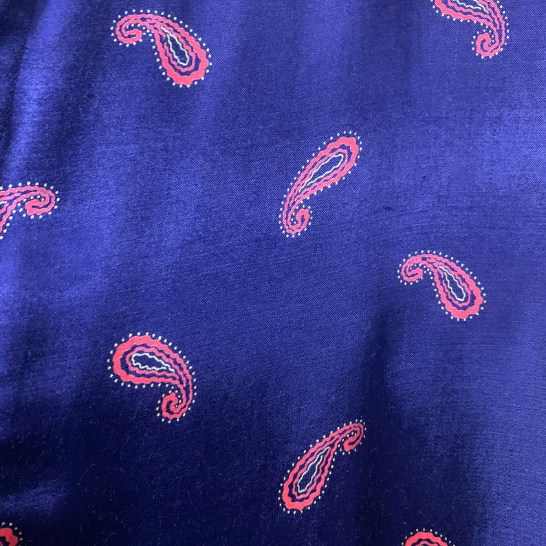 Men\u2019s silk vintage tootal paisley smoking jacket lounge wear royal blue