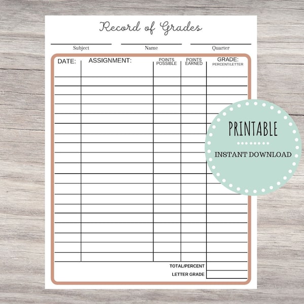 Teacher Record Book - Etsy