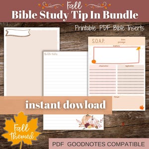 Fall Bible Study Tip In Sheet, Printable Note Pages, Bible Journaling, Instant Download